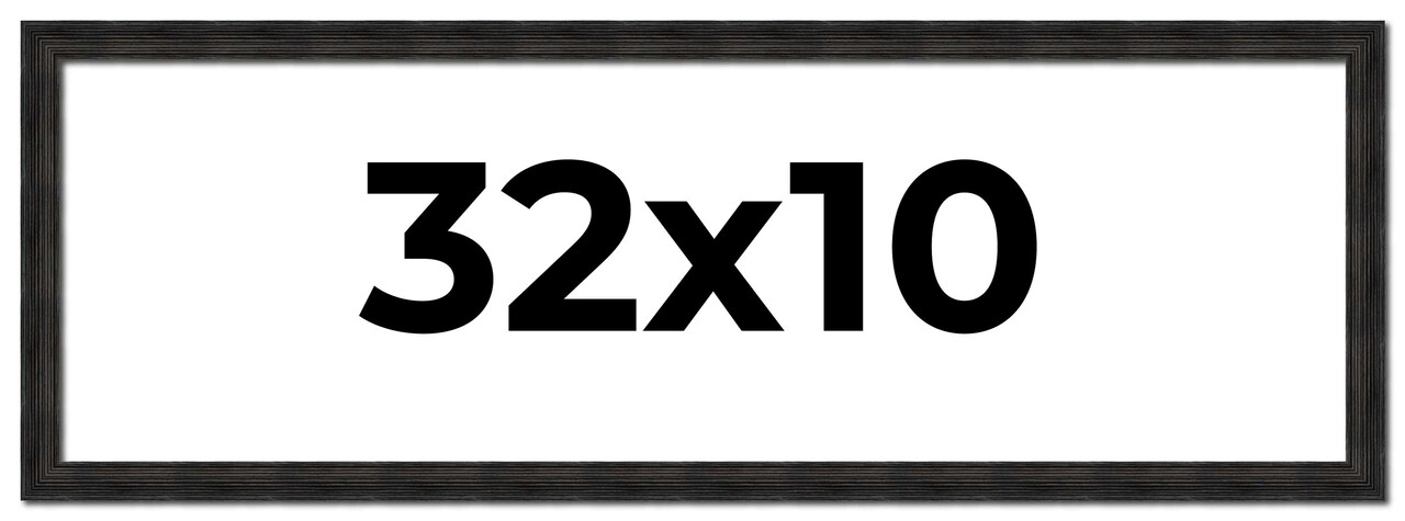 32x10 Thin Barnwood Picture Frame with UV-Resistant Acrylic & Acid Free Backing, Available in 2 Paint Finishes - Grey and Black